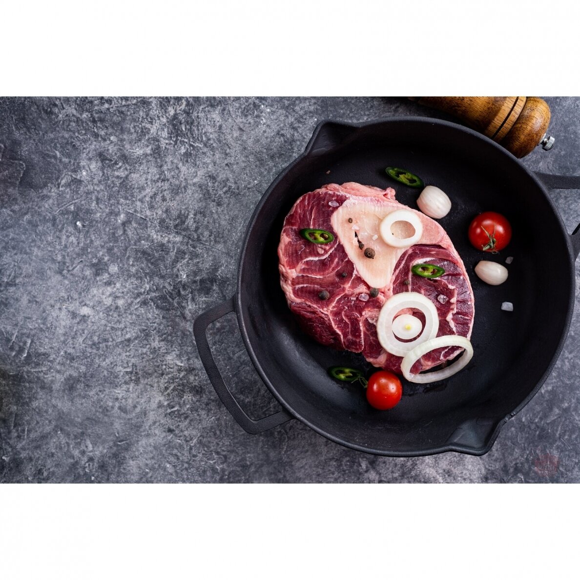 Deep cast-iron frying pan with metal handle Brizoll "Monolith" 24 cm 8 Deep cast-iron frying pan with metal handle Brizoll "Monolith" 24 cm 8