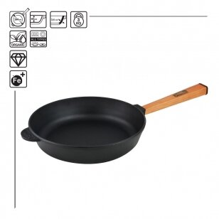 Gili ketaus keptuvė su nuimama rankena Brizoll 28cm Gili ketaus keptuvė su nuimama rankena Brizoll 28cm