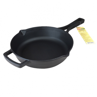 Deep cast-iron frying pan with metal handle Brizoll "Monolith" 24 cm