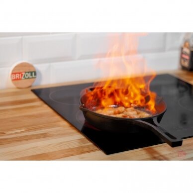 Deep cast-iron frying pan with metal handle Brizoll "Monolith" 24 cm 10
