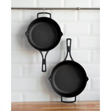 Deep cast-iron frying pan with metal handle Brizoll "Monolith" 24 cm 11