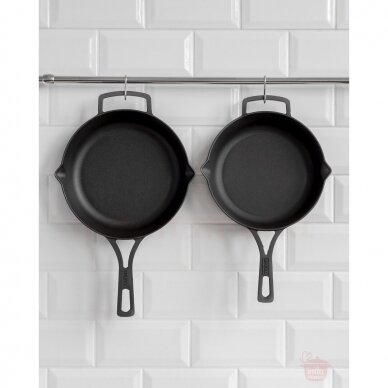 Deep cast-iron frying pan with metal handle Brizoll "Monolith" 24 cm 6