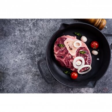 Deep cast-iron frying pan with metal handle Brizoll "Monolith" 24 cm 8 Deep cast-iron frying pan with metal handle Brizoll "Monolith" 24 cm 8