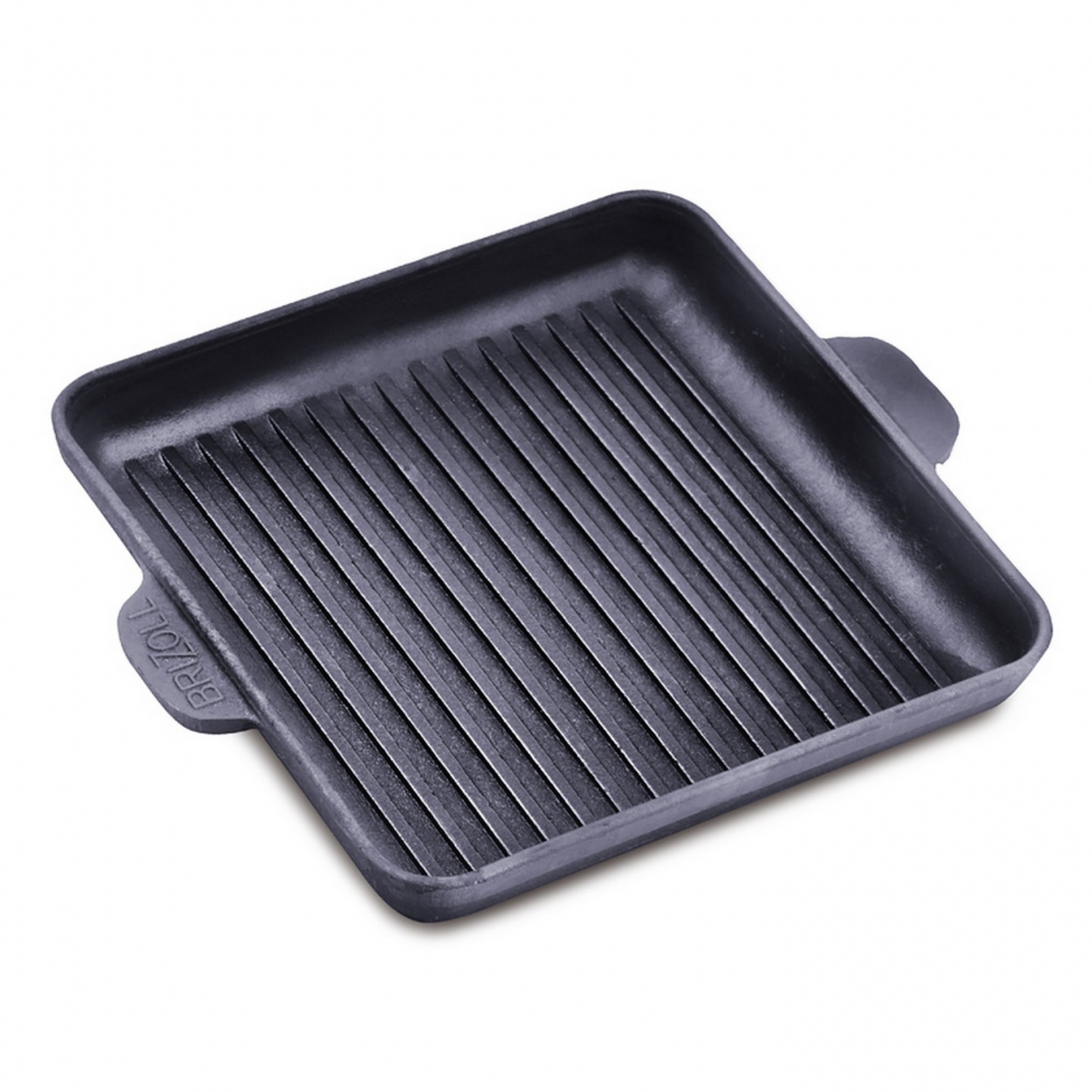 Cast iron grill pan with wooden tray "HoReCa" 18x18 cm 1 Cast iron grill pan with wooden tray "HoReCa" 18x18 cm 1