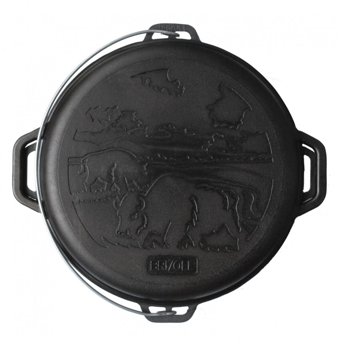 Чугунный азиатский казан с чугунной крышкой-сковородкой Brizoll 15l 2 Чугунный азиатский казан с чугунной крышкой-сковородкой Brizoll 15l 2