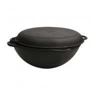 Cast-iron asian cauldron with cast-iron lid-frying pan SYTON 12l