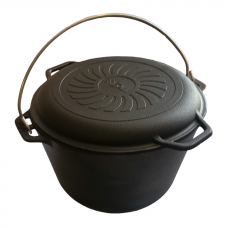 Сauldron tourist cast-iron with a cast-iron lid - frying pan Brizoll 8l