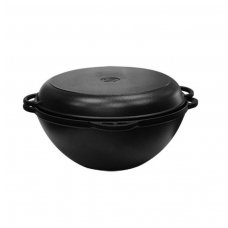 Cast-iron asian cauldron with cast-iron lid-frying pan SYTON 12l