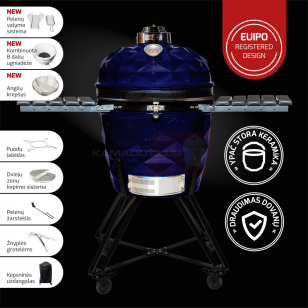 Keraminės kepsninės KAMADOCLUB PRO 2 PREMIUM PLUS, MĖLYNA + DOVANA (Kazanas 12l) Keraminės kepsninės KAMADOCLUB PRO 2 PREMIUM PLUS, MĖLYNA + DOVANA (Kazanas 12l)