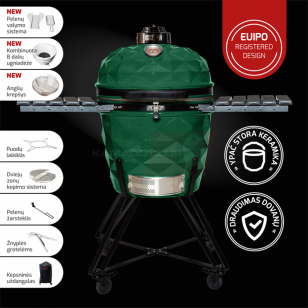 Keraminės kepsninės KAMADOCLUB PRO 2 PREMIUM PLUS, ŽALIA + DOVANA (Kazanas 12l) Keraminės kepsninės KAMADOCLUB PRO 2 PREMIUM PLUS, ŽALIA + DOVANA (Kazanas 12l)