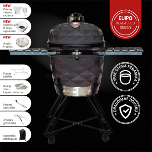 Keraminės kepsninės KAMADOCLUB PRO 2 PREMIUM PLUS, PILKA + DOVANA (Kazanas 12l) Keraminės kepsninės KAMADOCLUB PRO 2 PREMIUM PLUS, PILKA + DOVANA (Kazanas 12l)
