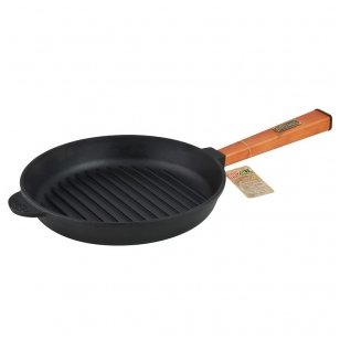 Ketaus grill keptuvė su nuimama rankena Brizoll 24cm Ketaus grill keptuvė su nuimama rankena Brizoll 24cm