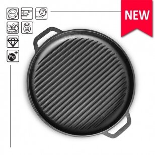 Ketaus GRILL keptuvė – dangtis Brizoll 40 cm Ketaus GRILL keptuvė – dangtis Brizoll 40 cm