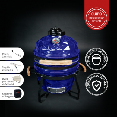 Керамический гриль KAMADO CLUB JUNIOR, Синий Керамический гриль KAMADO CLUB JUNIOR, Синий