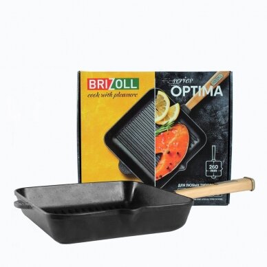 Ketaus grill keptuvė su nuimama rankena Brizoll "Optima" 26 cm