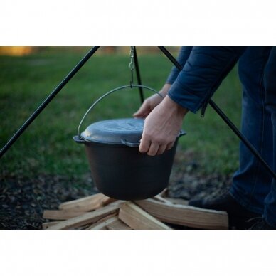 Сauldron tourist cast-iron with a cast-iron lid - frying pan Brizoll 8l 8 Сauldron tourist cast-iron with a cast-iron lid - frying pan Brizoll 8l 8