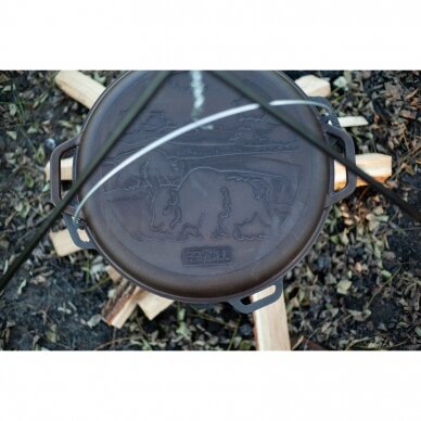 Cast-iron asian cauldron with cast-iron lid-frying pan TM "BRIZOLL" 12L "Asia" 10