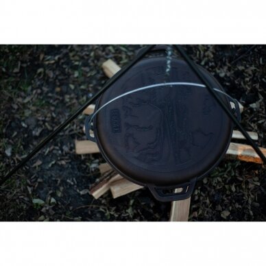 Cast-iron asian cauldron with cast-iron lid-frying pan TM "BRIZOLL" 12L "Asia" 7
