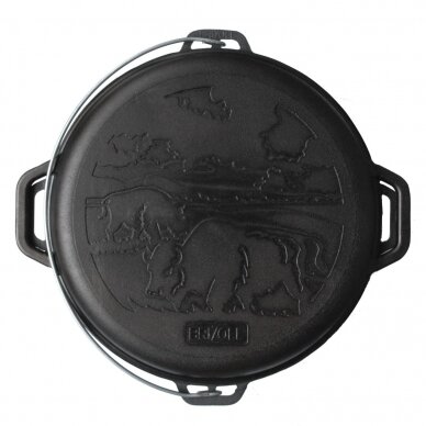 Cast-iron asian cauldron with cast-iron lid-frying pan TM "BRIZOLL" 12L "Asia" 2
