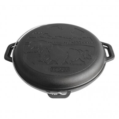 Cast-iron asian cauldron with cast-iron lid-frying pan TM "BRIZOLL" 12L "Asia" 1