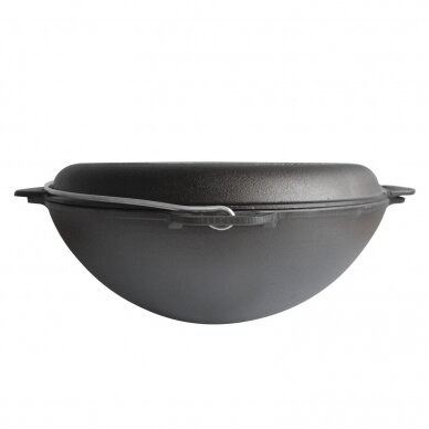 Cast-iron asian cauldron with cast-iron lid-frying pan grill TM "BRIZOLL" 12L "Asia" 1