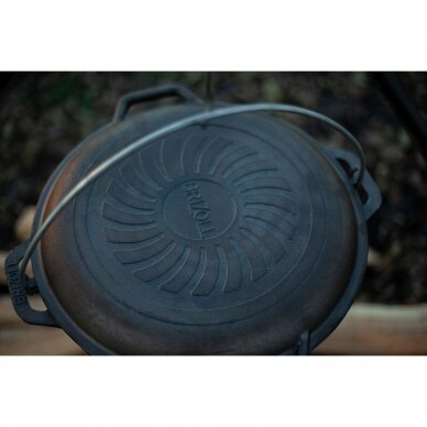 Cast Iron Braiser with a Frying Pan Lid Brizoll, Dutch Oven 10 L