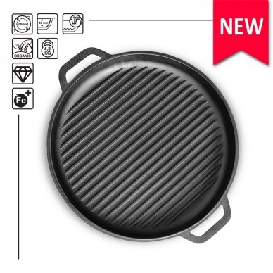 Чугунная GRILL сковорода - крышка Brizoll 40cm Чугунная GRILL сковорода - крышка Brizoll 40cm