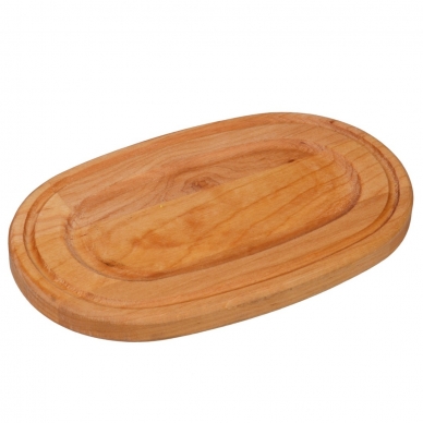 Чугунная сковорода с деревянным подносом "HoReCa" 18x10 cm 2