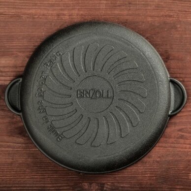 Cast iron frying pan with wooden tray "HoReCa" 14 cm 6