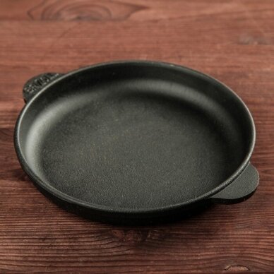 Cast iron frying pan with wooden tray "HoReCa" 14 cm 3