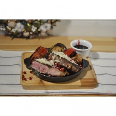 Cast iron frying pan with wooden tray "HoReCa" 18 cm 11