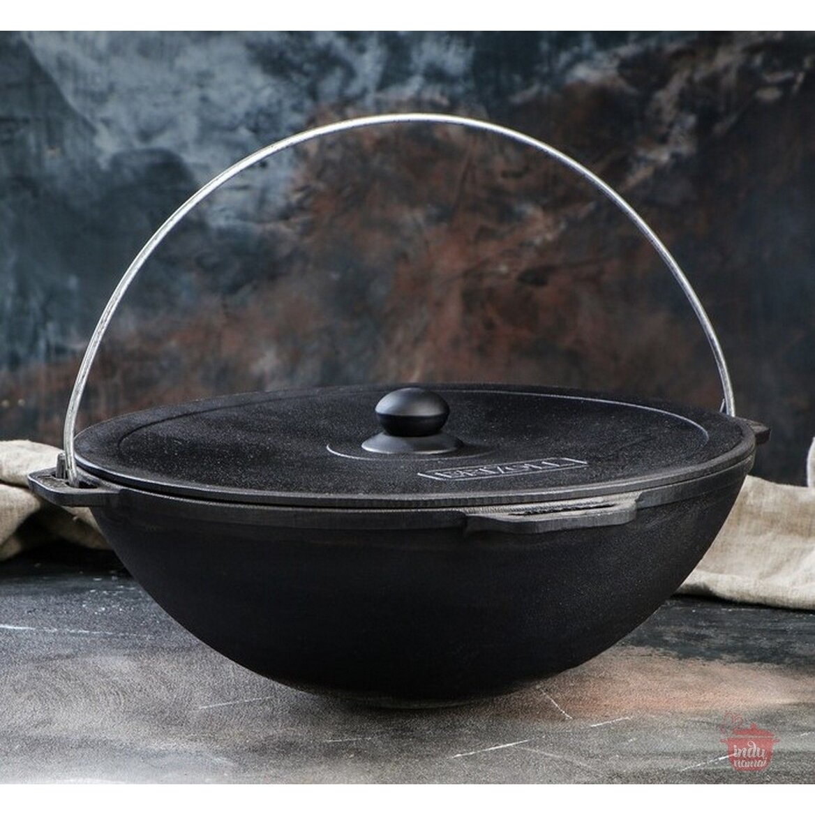 Cast-iron asian cauldron with cast-iron lid ТМ "BRIZOLL" 15L "Asia" 3 Cast-iron asian cauldron with cast-iron lid ТМ "BRIZOLL" 15L "Asia" 3