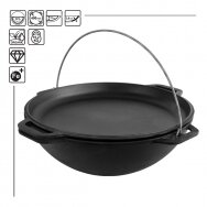 Cast-iron asian cauldron with cast-iron lid-frying pan TM "BRIZOLL" 12L "Asia"