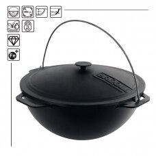 Cast-iron asian cauldron with cast-iron lid ТМ "BRIZOLL" 15L "Asia"