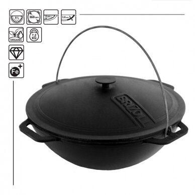 Cast-iron asian cauldron with cast-iron lid ТМ "BRIZOLL" 8L "Asia" Cast-iron asian cauldron with cast-iron lid ТМ "BRIZOLL" 8L "Asia"