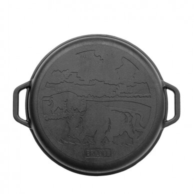 Cast-iron asian cauldron with cast-iron lid-frying pan TM "BRIZOLL" 12L "Asia" 3